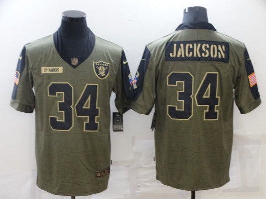 Men's Las Vegas Raiders Bo Jackson #34 Brown Authentic Game Jersey