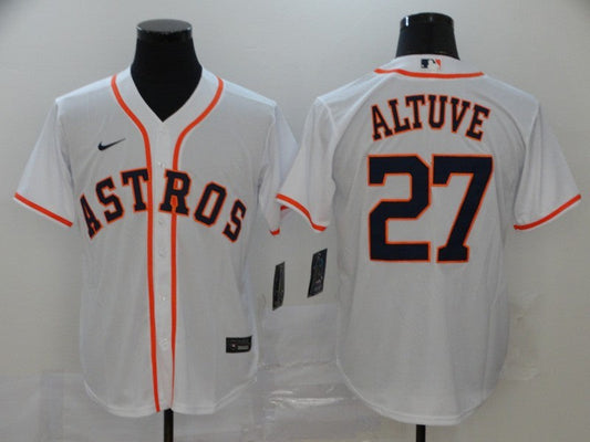 Men's Houston Astros Jose Altuve #27 White Replica Baseball Jersey