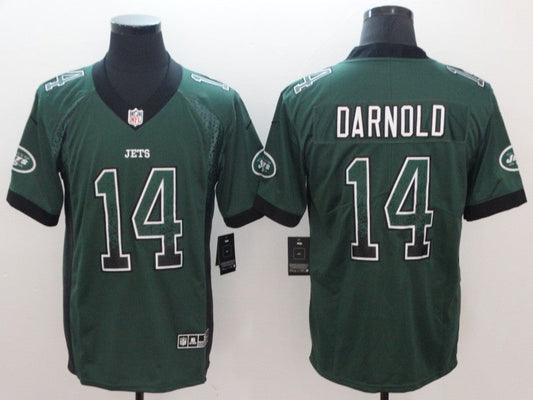 Men's New York Jets #14 Sam Darnold Green Game Player Jersey