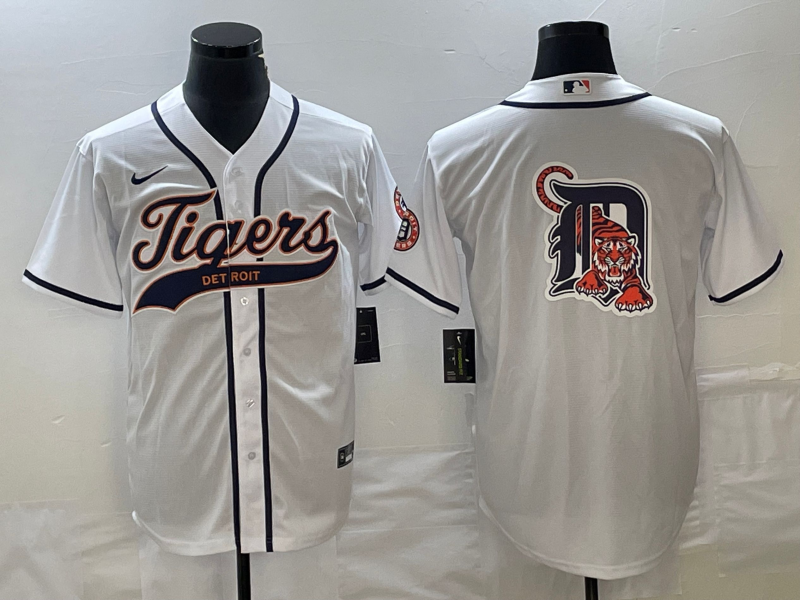 Men's Detroit Tigers White Replica Jersey Joint Edition