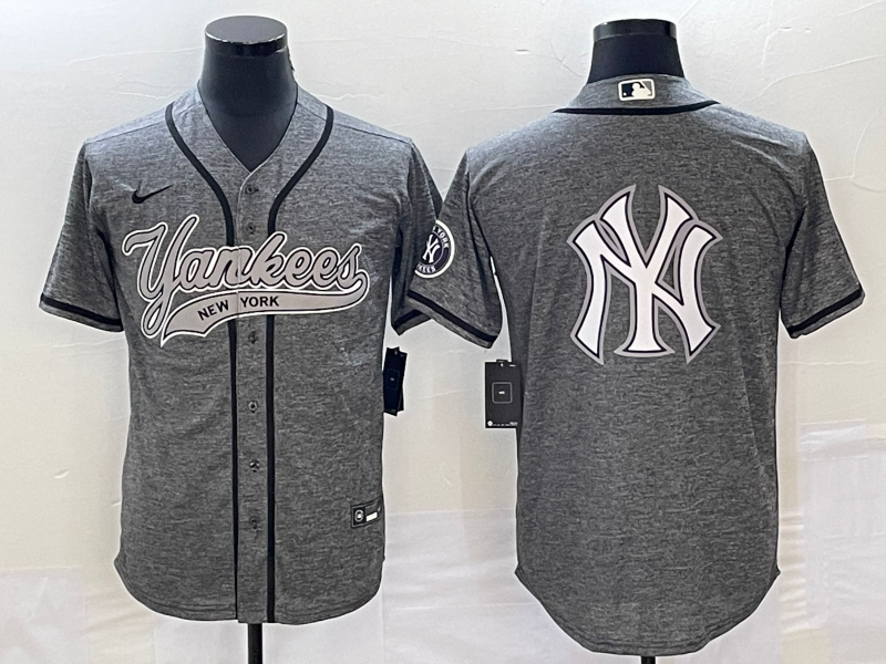 Men's New York Yankees Gray Replica Player Jersey Joint Edition