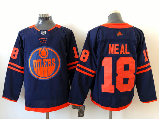 Men's Edmonton Oilers James Neal #18 Navy Breakaway Player Jersey