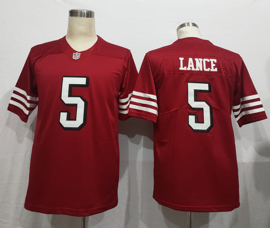 Men's San Francisco 49ers Trey Lance #5 Red Vapor Limited Jersey