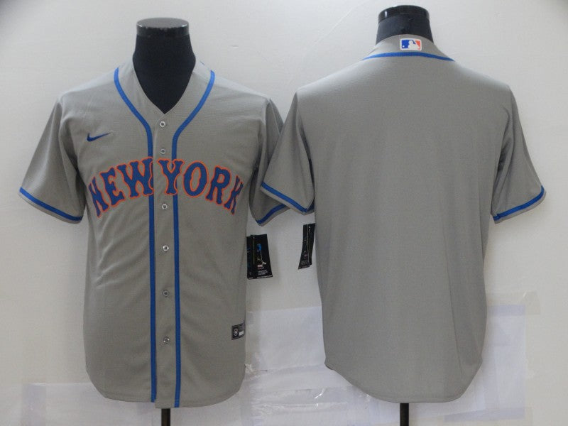 Men's New York Mets Gray Road Authentic Blank Jersey