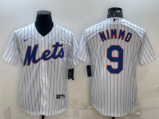 Men's New York Mets Brandon Nimmo #9 White Home Official Replica Player Jersey