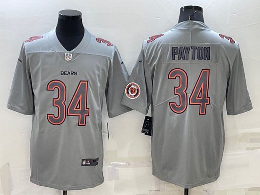 Men's Chicago Bears Walter Payton #34 Gray Atmosphere Fashion Game Jersey