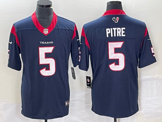 Men's Houston Texans Jalen Pitre #5 Navy Game Player Jersey