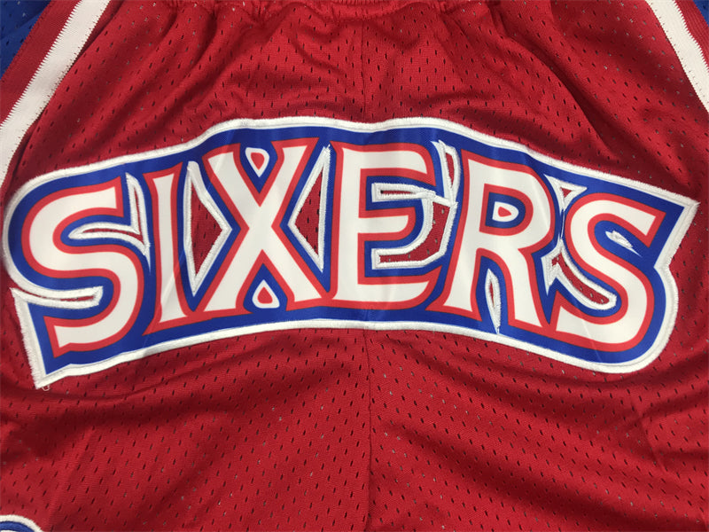 Men's Philadelphia 76ers Red Hardwood Classics Authentic Basketball Shorts