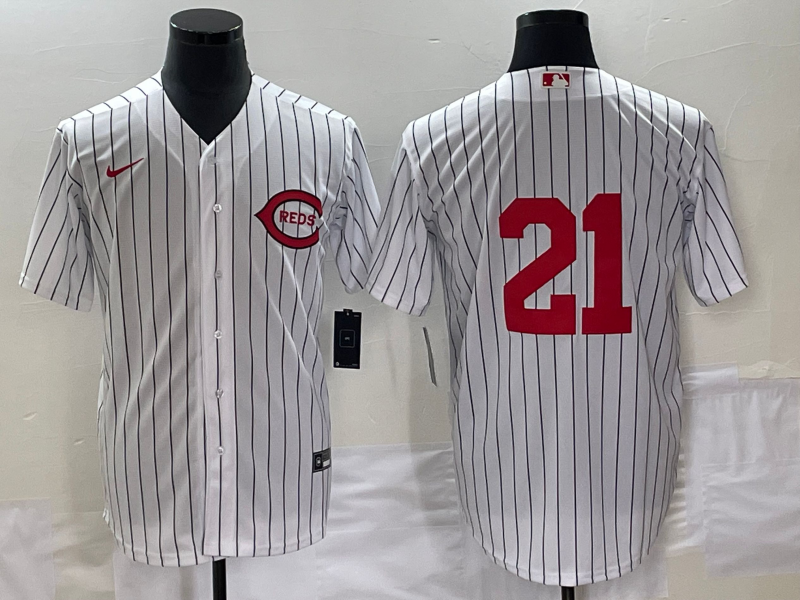 Men's Cincinnati Reds Hunter Greene #21 White 2022 MLB at Field of Dreams Game Authentic Player Jersey