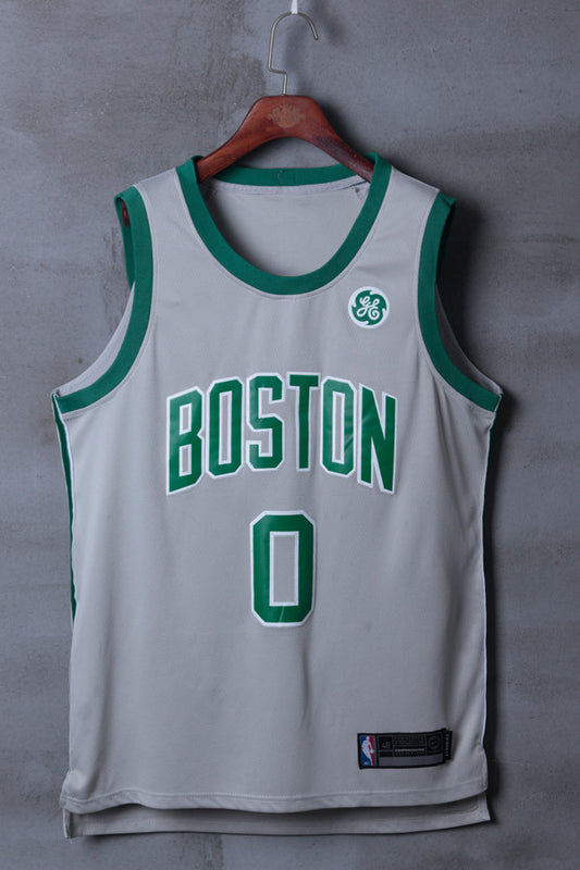 Men's Boston Celtics Jayson Tatum #0 NBA Gray Swingman Jersey