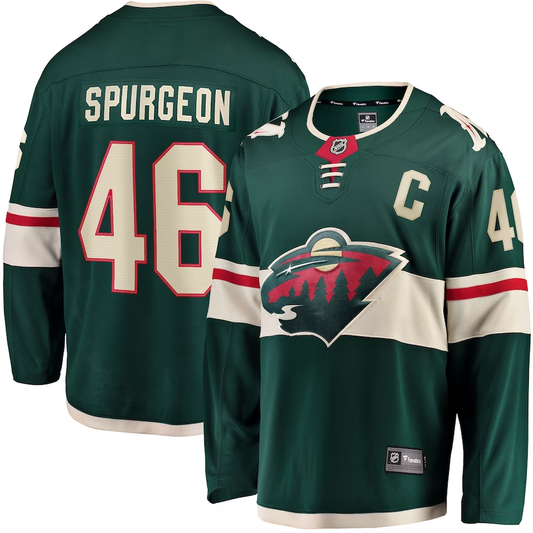 Men's Minnesota Wild Jared Spurgeon #46 Green Home Breakaway Player Jersey