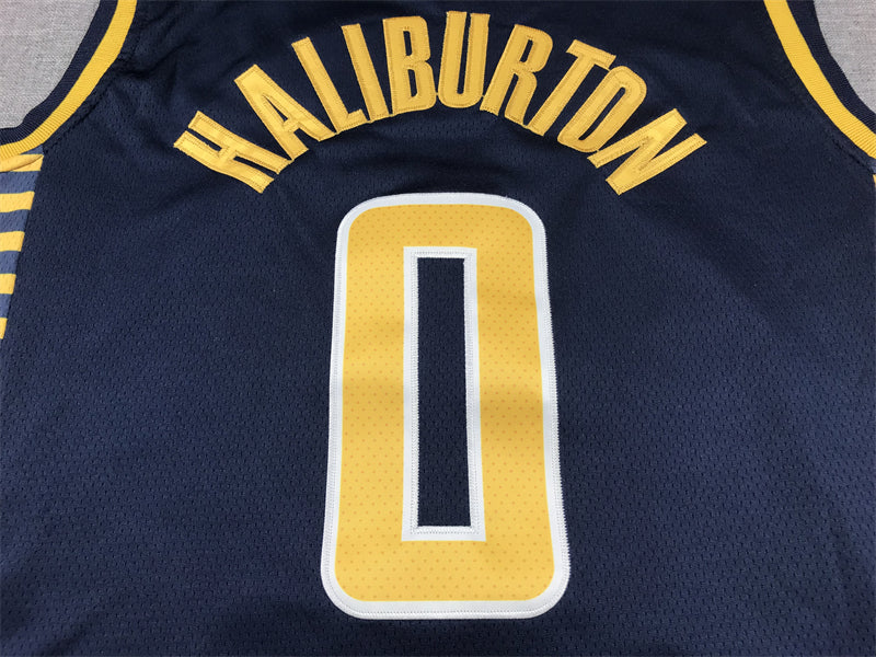 Men's Indiana Pacers Tyrese Haliburton #0 Navy Swingman Jersey - Icon Edition