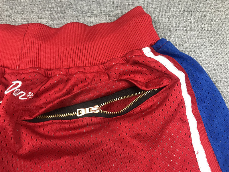 Men's Philadelphia 76ers Red Hardwood Classics Authentic Basketball Shorts