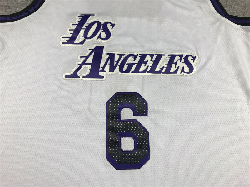 Men's Los Angeles Lakers LeBron James #6 White 2022/23 Authentic Jersey - City Edition