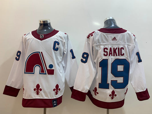 Men's Colorado Avalanche Joe Sakic #19 White Breakaway Player Jersey