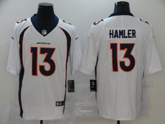 Men's Denver Broncos KJ Hamler #13 White Game Jersey