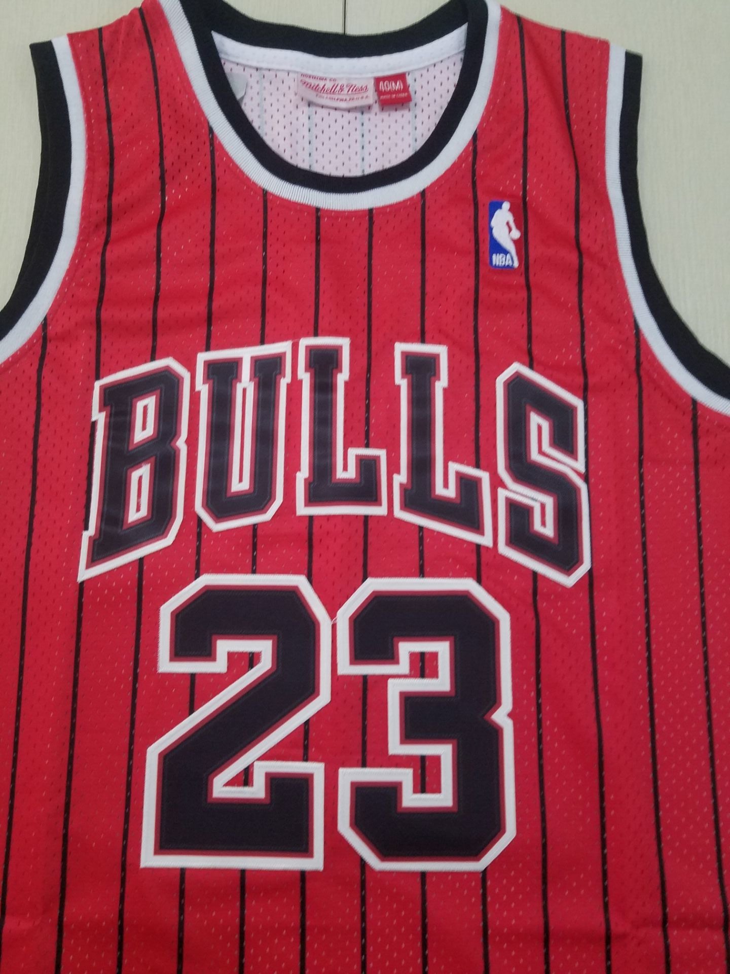 Men's Chicago Bulls Michael Jordan #23 Red Hardwood Classics Authentic Jersey