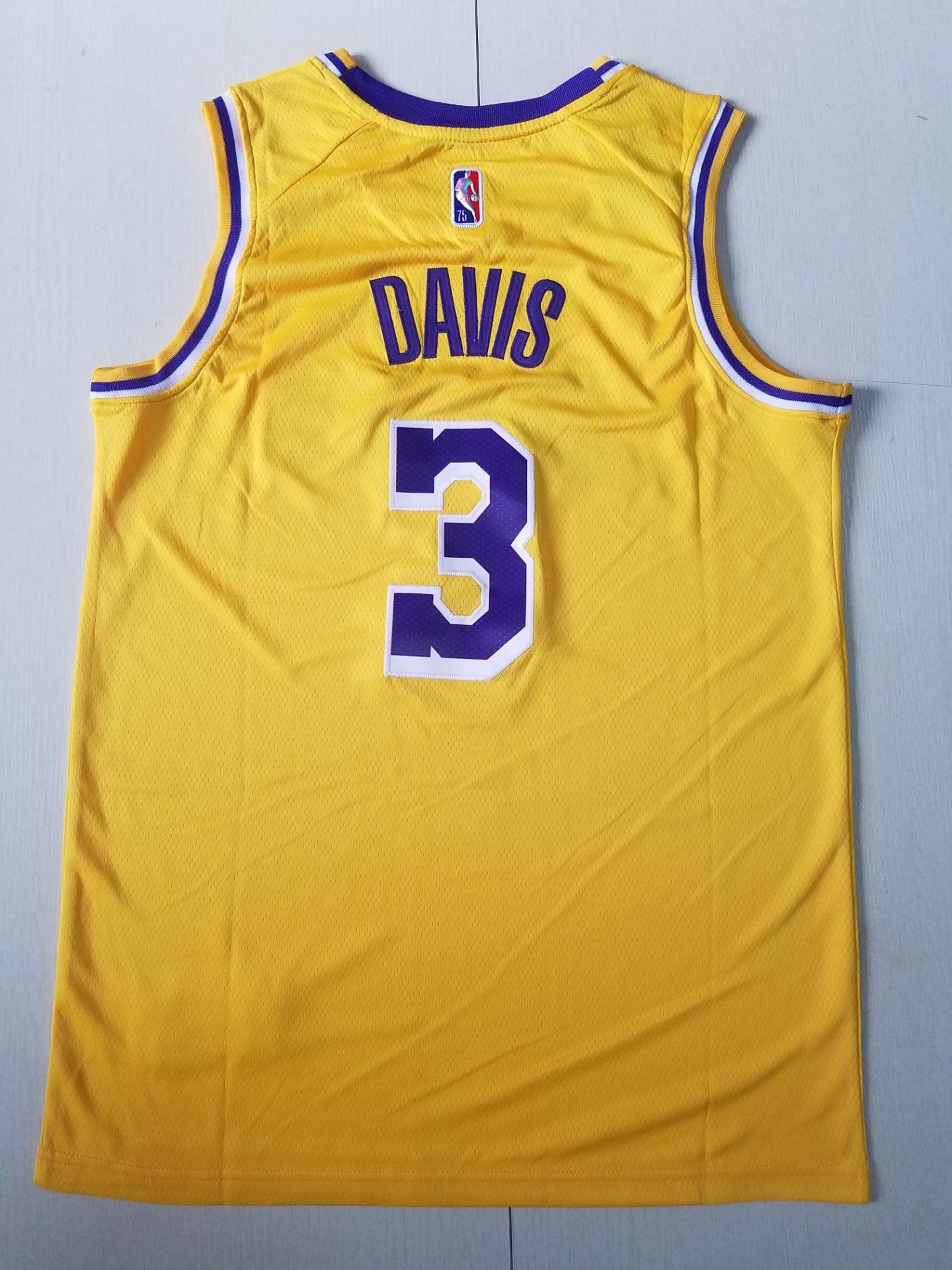 Men's Los Angeles Lakers Anthony Davis Yellow #3 NBA Swingman Jersey