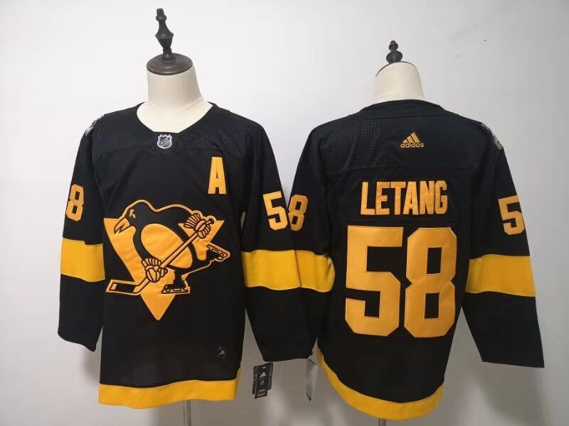 Men's Pittsburgh Penguins Kris Letang #58 Black Player Jersey