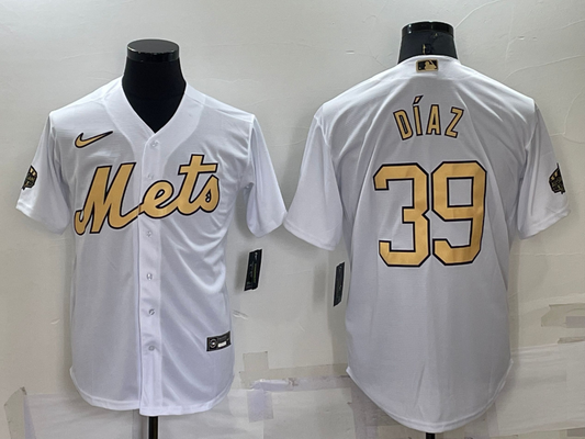 Men's New York Mets Edwin Diaz #39 White Replica Player Jersey