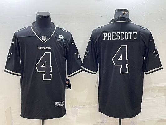 Men's Dallas Cowboys Dak Prescott #4 Black Legend Player Jersey