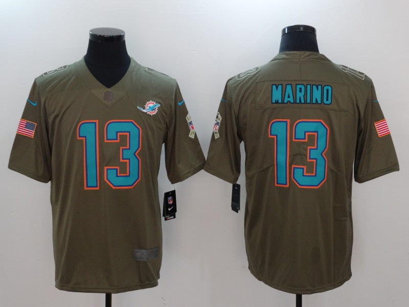 Men's Miami Dolphins Dan Marino #13 Brown Authentic Game Jersey