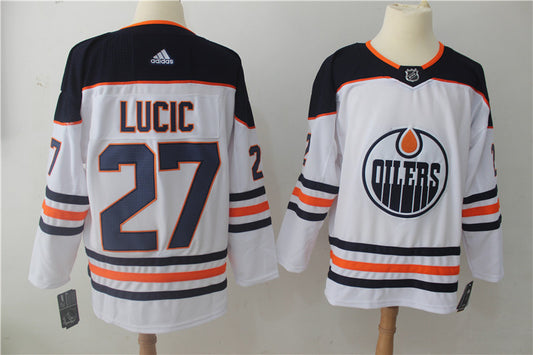 Men's Edmonton Oilers Milan Lucic #27 White Breakaway Player Jersey