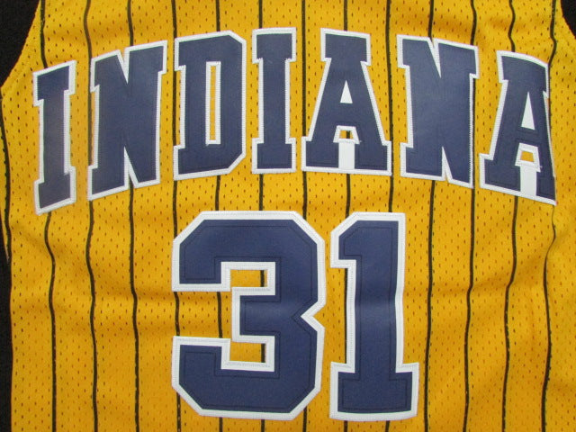 Men's Indiana Pacers Reggie Miller #31 Yellow Hardwood Classics Swingman Jersey