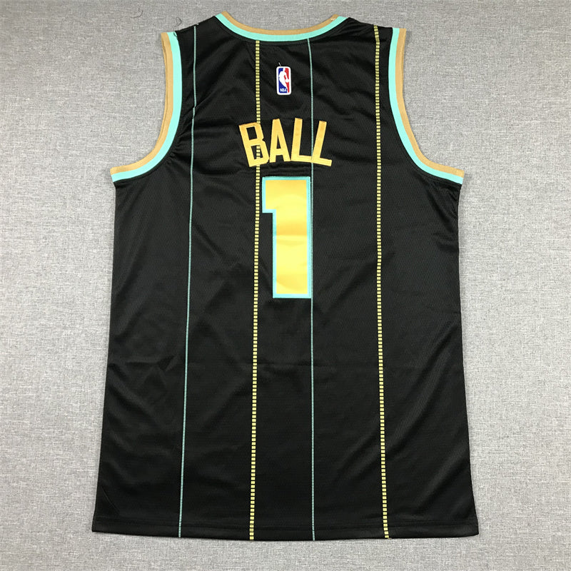 Men's Charlotte Hornets LaMelo Ball #1 Black 2022/23 Swingman Jersey - City Edition