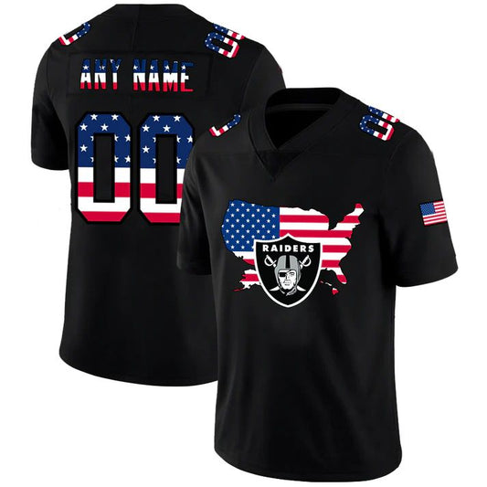 Custom Las Vegas Raiders Black Limited Fashion Flag Stitched American Football Jerseys