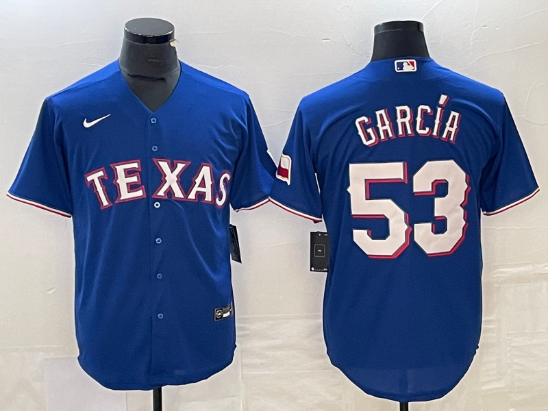 Men's Texas Rangers Adolis Garcia #53 Blue Replica Baseball Jersey