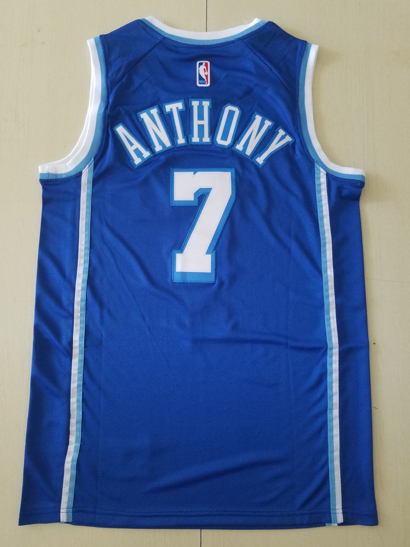 Men's Los Angeles Lakers Carmelo Anthony Blue Hardwood Classic Swingman Jersey