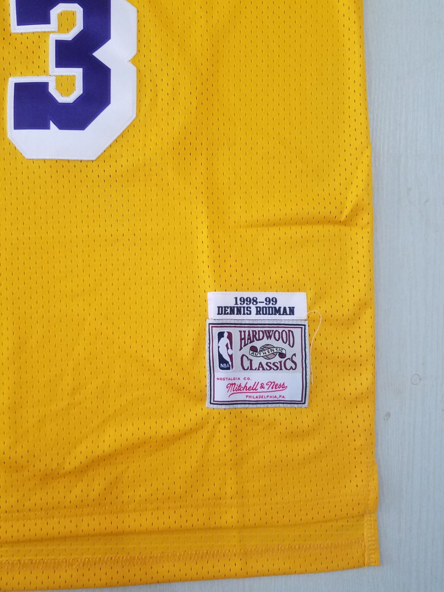 Men's Los Angeles Lakers Dennis Rodman Classics Swingman Jersey - Retro Yellow