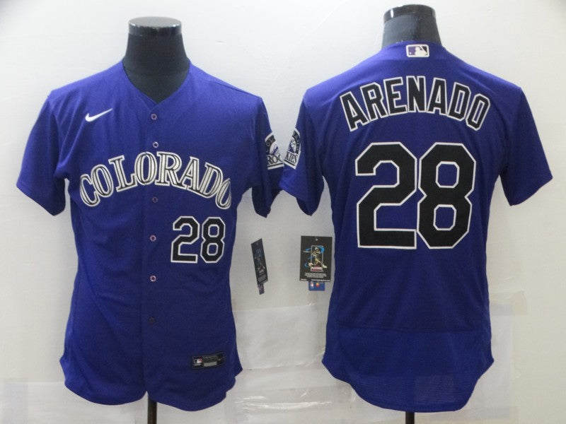 Men's Colorado Rockies Nolan Arenado #28 Purple Replica Player Jersey