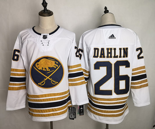 Men's Buffalo Sabres Rasmus Dahlin #26 White Replica Jersey