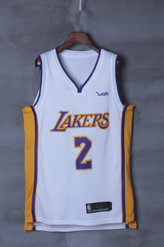 Men's Los Angeles Lakers Lonzo Ball #2 NBA White Swingman Jersey