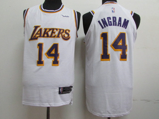 Men's Los Angeles Lakers Brandon Ingram #14 NBA White Swingman Jersey