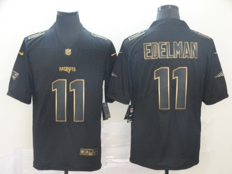 Men's New England Patriots #11 Julian Edelman Black Game Jersey