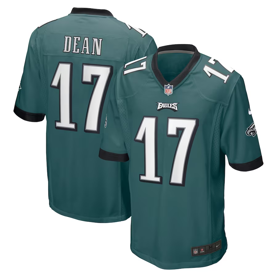 Men's Philadelphia Eagles Nakobe Dean #17 Midnight Green Game Jersey