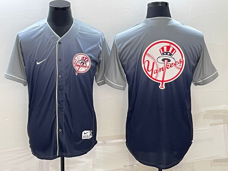 Men's New York Yankees Grey Gradient Replica Team Jersey