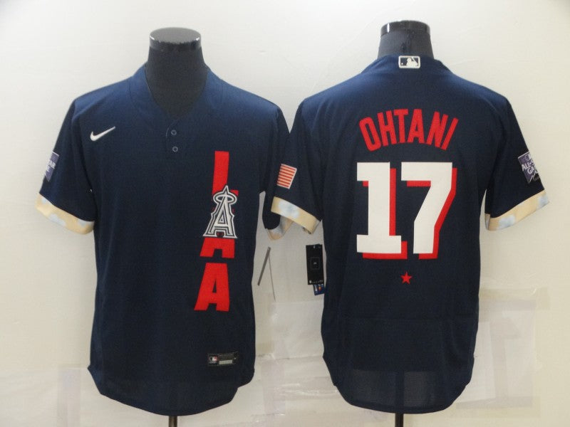 Men's Los Angeles Angels Shohei Ohtani #17 ALL STAR Navy Baseball Jersey