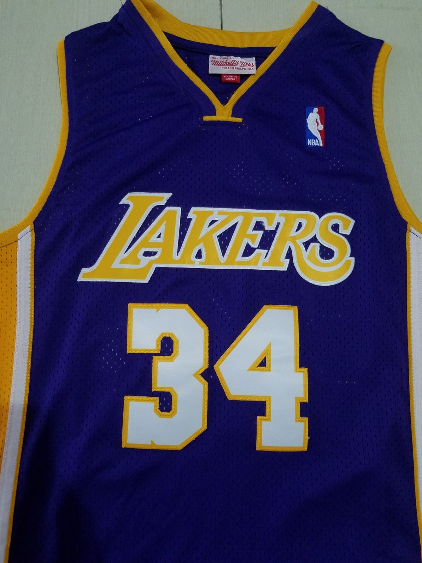 Men's Los Angeles Lakers Shaquille O'Neal #34 Purple 1999-00 Classics Jersey