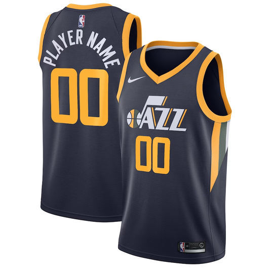 Men's Utah Jazz Navy Swingman Custom Jersey - Icon Edition