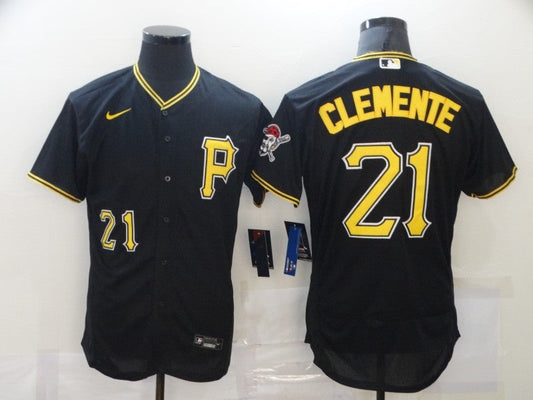 Men's Pittsburgh Pirates Roberto Clemente #21 Black Replica Player Jersey