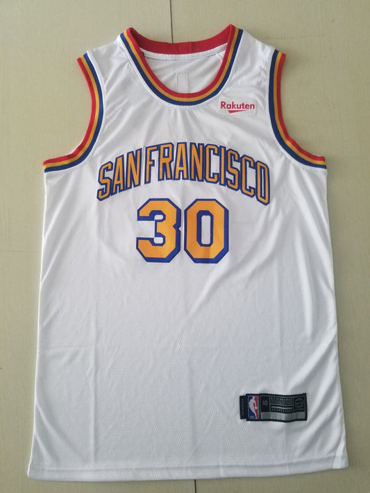 Men's Golden State Warriors Stephen Curry #30 White Classic Player Jersey