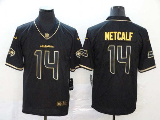 Men's Seattle Seahawks DK Metcalf #14 Black Alternate Game Jersey