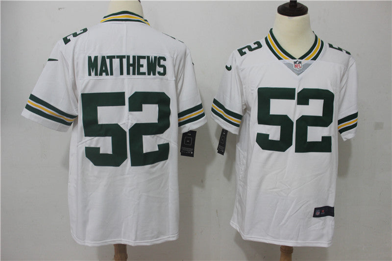 Men's Green Bay Packers Clay Matthews #52 White Game Player Jersey