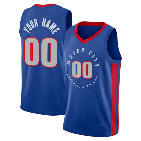 Men's Detroit Pistons Blue 2020/21 Swingman Custom Jersey - City Edition