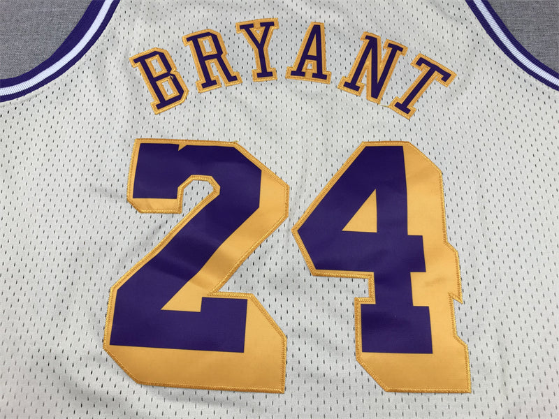 Men's Los Angeles Lakers Kobe Bryant #24 Cream Hardwood Classics Swingman Jersey