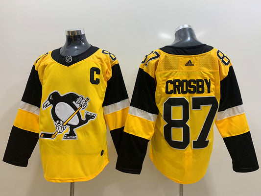 Men's Pittsburgh Penguins sidney crosby  #87 Gold Player Game Jersey